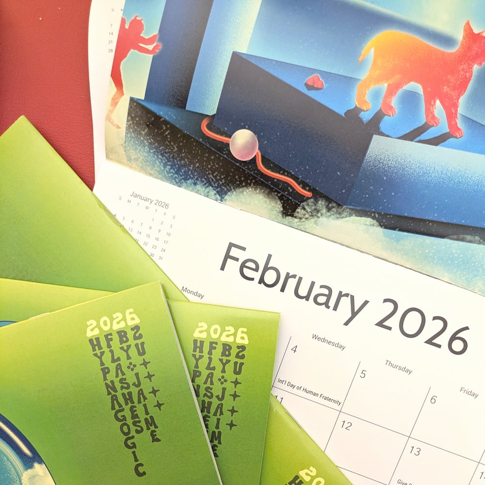 FEB 2026 - JAN 2027  CALENDAR - Hypnagogic Flashes by Jaime Zu 