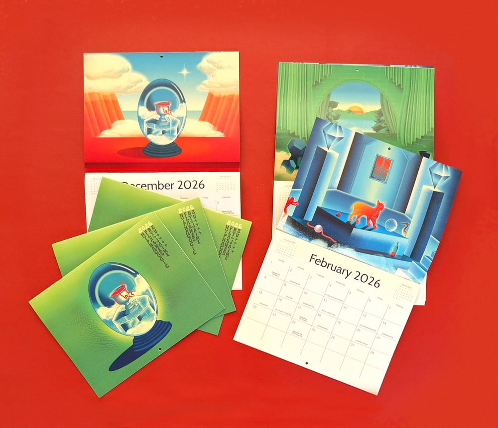 FEB 2026 - JAN 2027  CALENDAR - Hypnagogic Flashes by Jaime Zu 