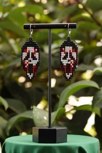 Image 2 of Ghost Face Beaded Earrings
