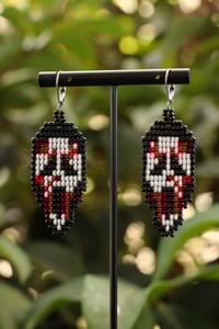 Image 1 of Ghost Face Beaded Earrings