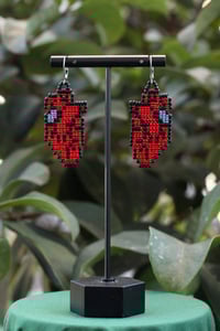 Image 2 of Anatomical Heart Beaded Earrings