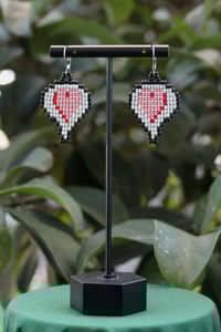 Image 2 of Stardew Valley Heart Bubble Beaded Earrings