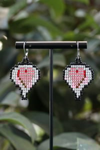 Image 1 of Stardew Valley Heart Bubble Beaded Earrings