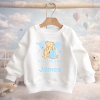 Image 2 of 🧸 First Time Flyer Bear Sweatshirt – Personalized Travel Outfit for Kids