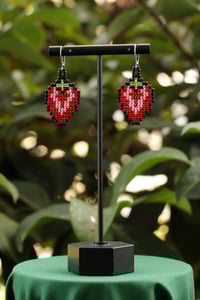 Image 2 of Strawberry Beaded Earrings
