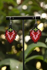 Image 1 of Strawberry Beaded Earrings