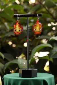 Image 2 of Calcifer Beaded Earrings