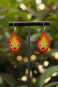 Image 1 of Calcifer Beaded Earrings