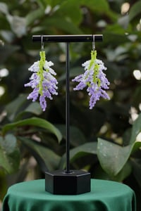 Image 2 of Wisteria Flower Beaded Earrings