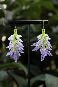 Image 1 of Wisteria Flower Beaded Earrings