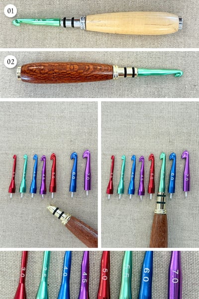 Image of Turned Wood Crochet Sets