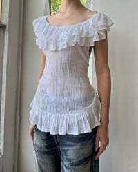 Image 1 of WHITE FRILLY TOP