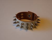 Image 1 of italian leather spike cuff