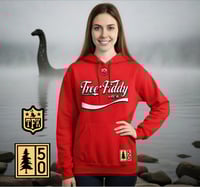 Image 1 of Tree Fiddy Soda Pop Hooded Pullover, Red Hoodie. 
