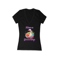 Image 1 of Have a Goose Day Women's Jersey Short Sleeve Deep V-Neck Tee