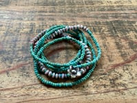 Image 10 of Seed beads and sterling silver necklace 