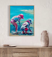 Image 1 of Copy of Original Framed Art ‘Beach Explorers'
