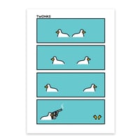 Duck duel - A4 - signed