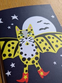 Image 3 of Leopard Bat Cat Card