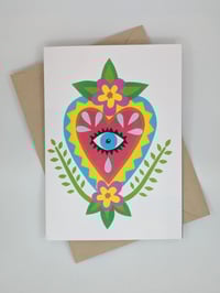 Image 1 of Blue All Seeing Eye Heart Card