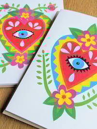 Image 3 of Green All Seeing Eye Heart Card