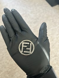 1x silver FF metal diamanté flat back charm. (3 LEFT TO PURCHASE)