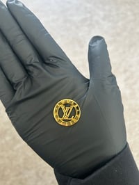 1 x Gold metal flat back L.v. charm. (3 LEFT TO PURCHASE)