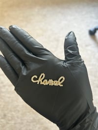 1x Gold Cc letter metal  diamanté metal charm