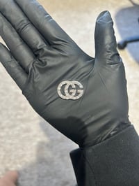 1 x Silver Gg metal flat back  charm