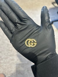 1 x Gold Gg diamanté metal flat back charm