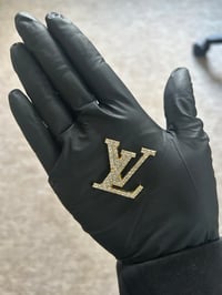 1x Gold Diamanté Metal Flat Back Chain Charm Lv Craft, Junk Case & Jewellery Making UK