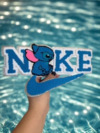 Stitch Nike Logo Iron-On Embroidery Patch
