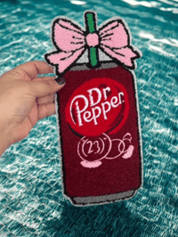 Dr Pepper Red Iron-On Embroidery Patch