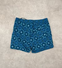 Image 2 of Patagonia Stretch Wavefarer Volley Shorts 16" Blue Honeycomb Small Seaport Large Mens 