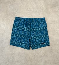 Image 1 of Patagonia Stretch Wavefarer Volley Shorts 16" Blue Honeycomb Small Seaport Large Mens 