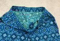 Image 3 of Patagonia Stretch Wavefarer Volley Shorts 16" Blue Honeycomb Small Seaport Large Mens 
