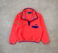 Image 2 of Patagonia Synchilla Snap T Fleece Pullover Neon Pink Large Vintage 1990