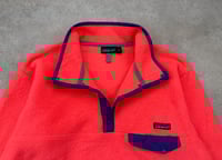 Image 4 of Patagonia Synchilla Snap T Fleece Pullover Neon Pink Large Vintage 1990
