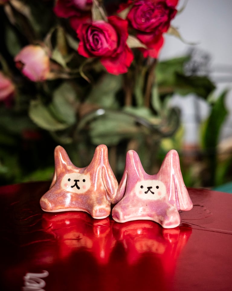 Ceramic Little Guy: Valentine's Couple #2