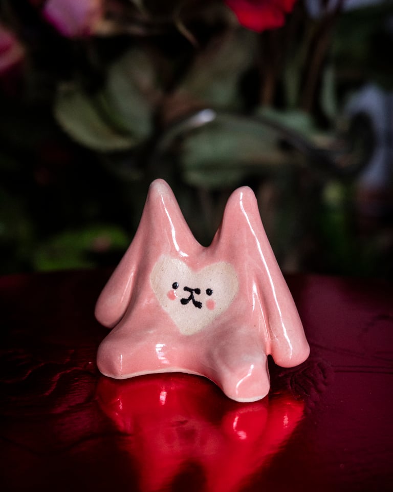 Ceramic Little Guy: Valentine's Pink Heart