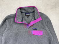 Image 3 of Patagonia Synchilla Snap T Fleece Pullover Grey Purple Medium Womens 