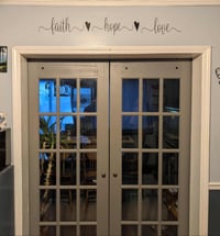 Faith, Hope, Love Wall Decal with Hearts