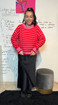 Image 1 of Maglione righe rosse e rosa