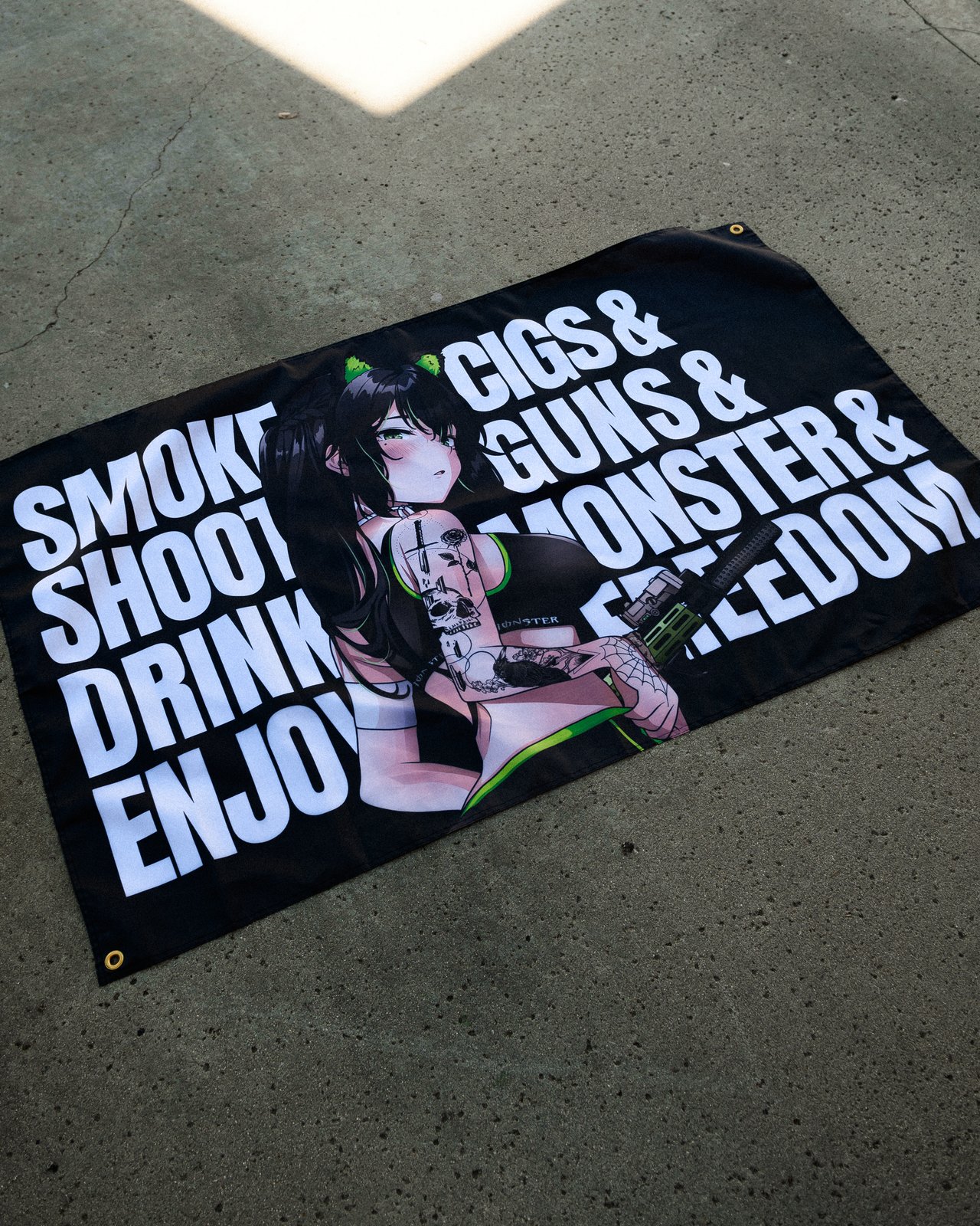 The Motto Monster Flag | Hellsent