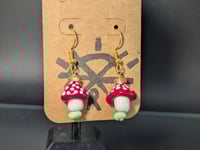 Golden Mushroom Earrings