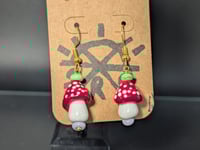 Green Mushroom Earrings