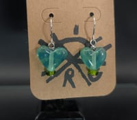 Transparent Blue Heart Earrings