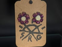Purple Flower Earrings