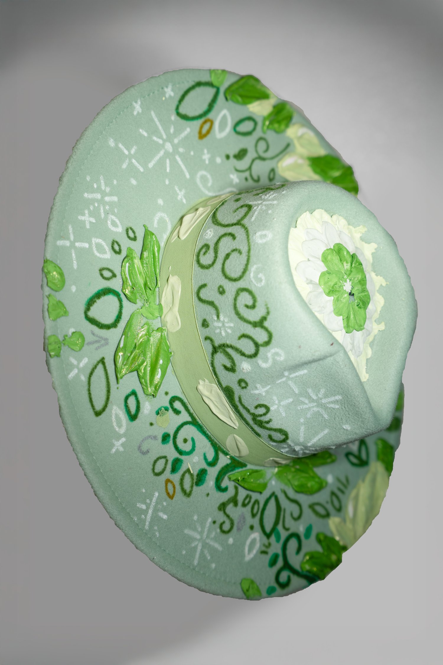 Image of Quiet Growth: Hand-Painted Textured Hat