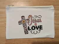 Jesus Is Love White Make-up Bag.